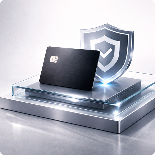 a laptop in front of a security symbol on a large server