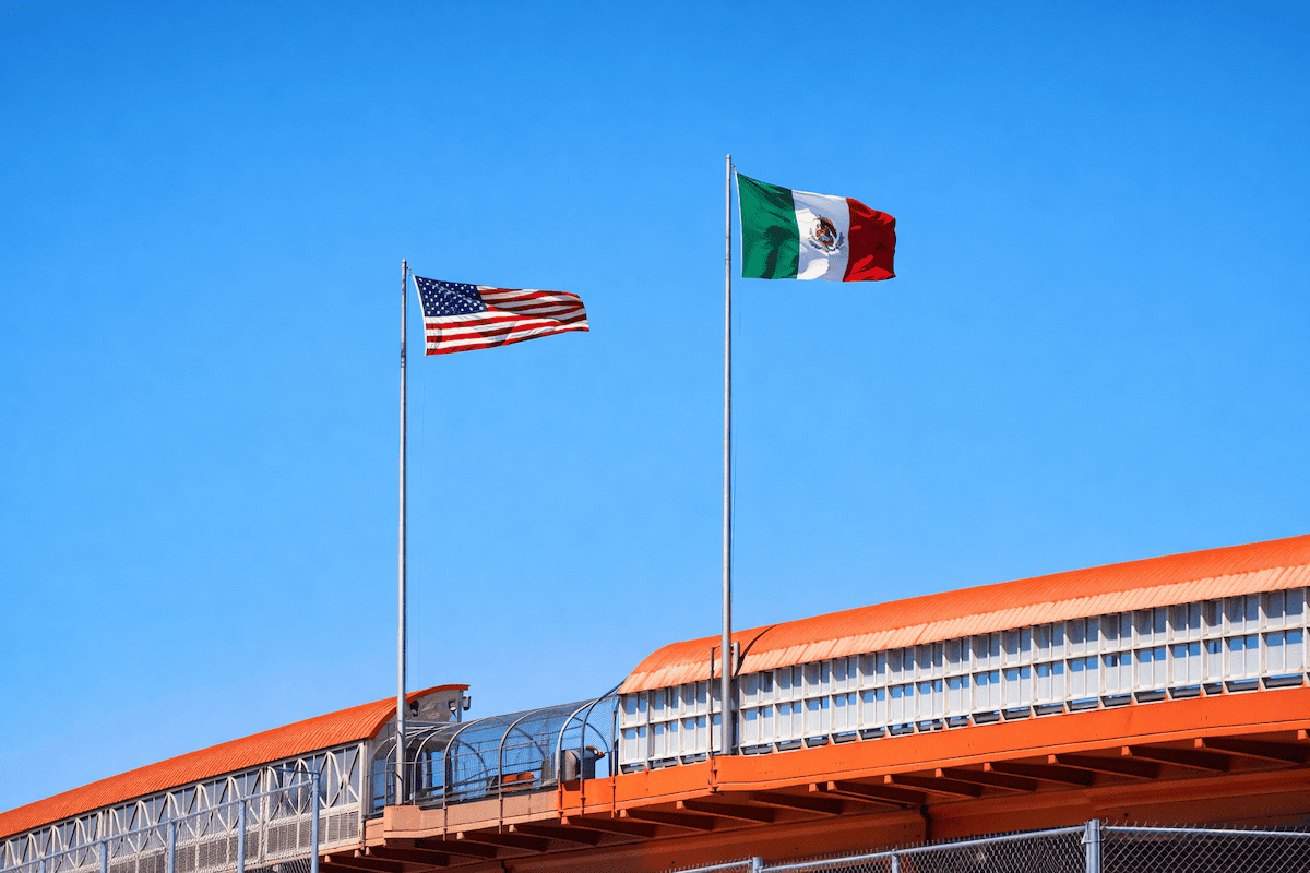 Flags waving