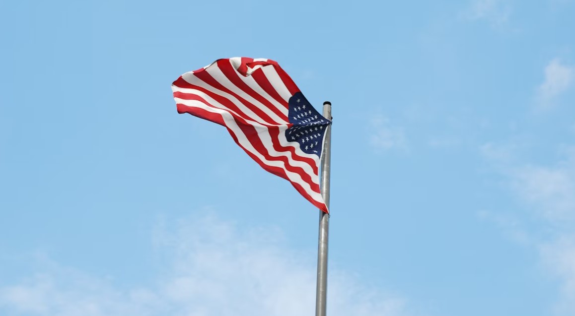 waving United States flag